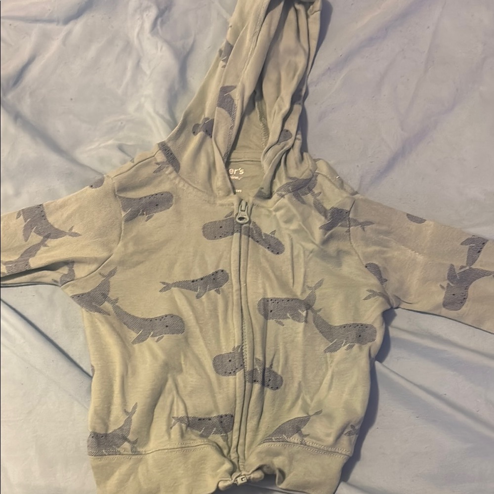 Whale Print Baby Hoodie